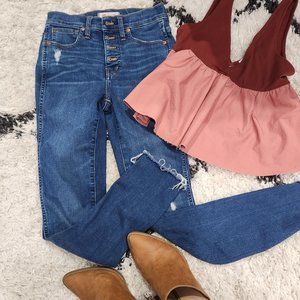 Madewell jeans crew 24 10" high rise skinny jeans